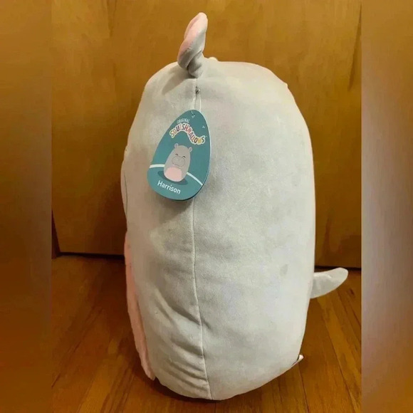 Squishmallow Harrison the Hippo Grey and Pink 16 inches NWT - Picture 10 of 11
